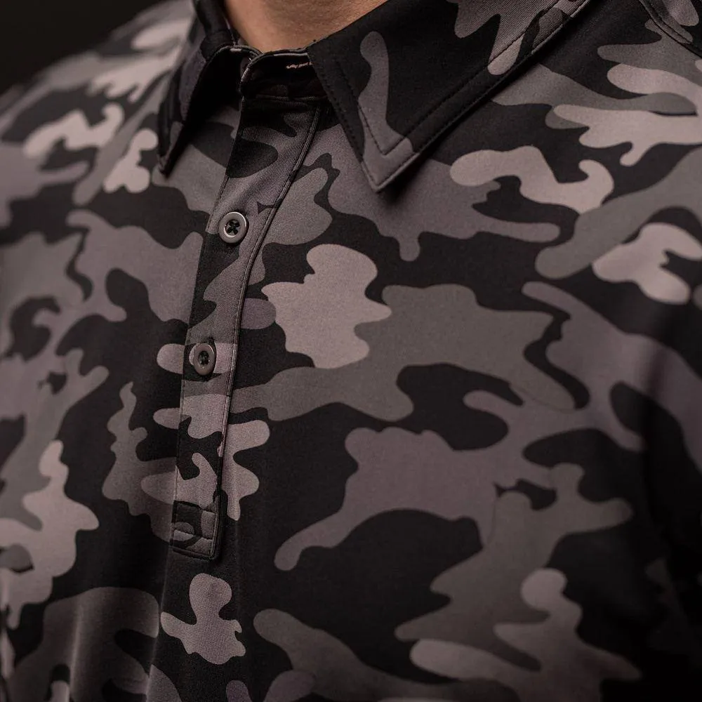 Men's Polo - Black Camo