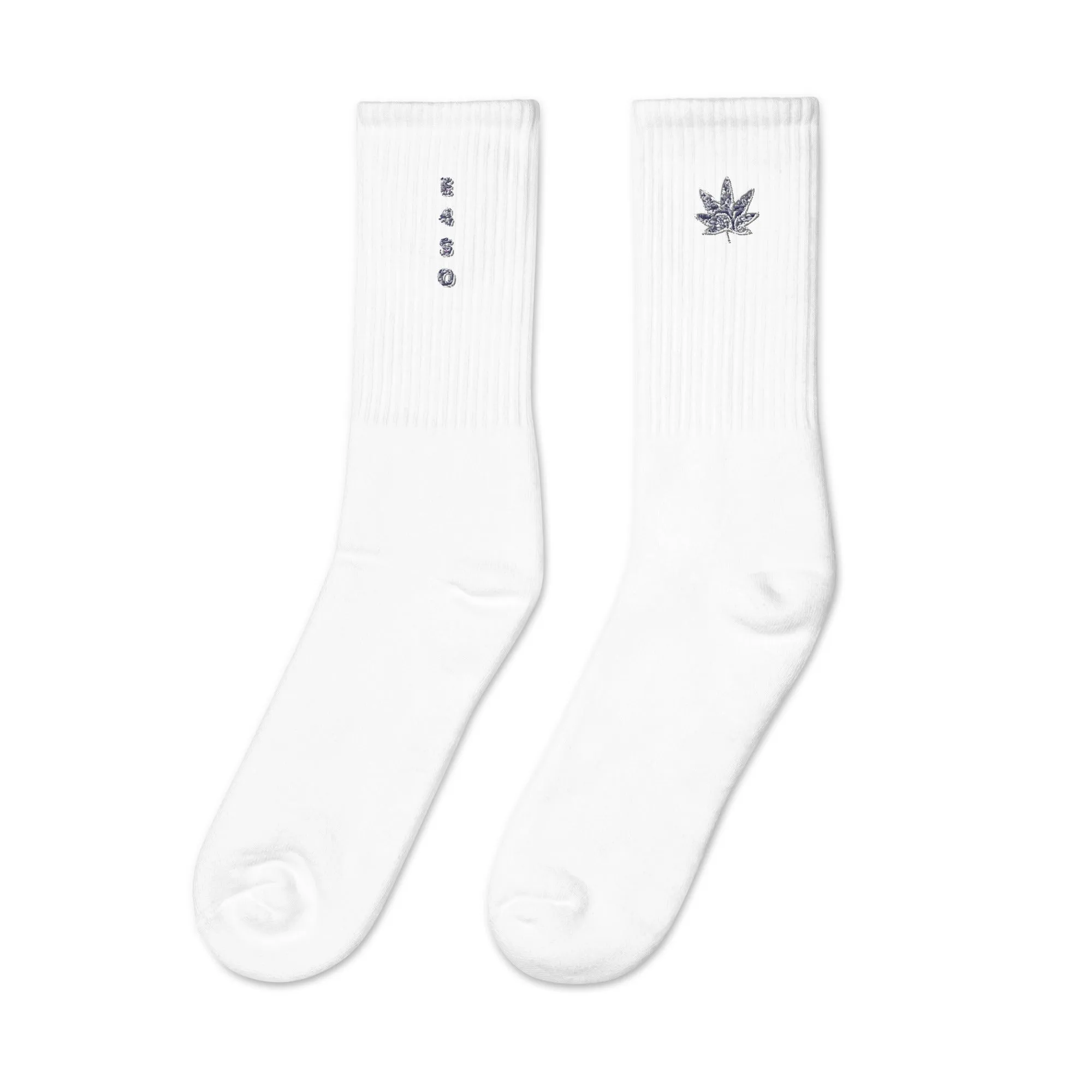 Navy Bandana leaf Embroidered socks