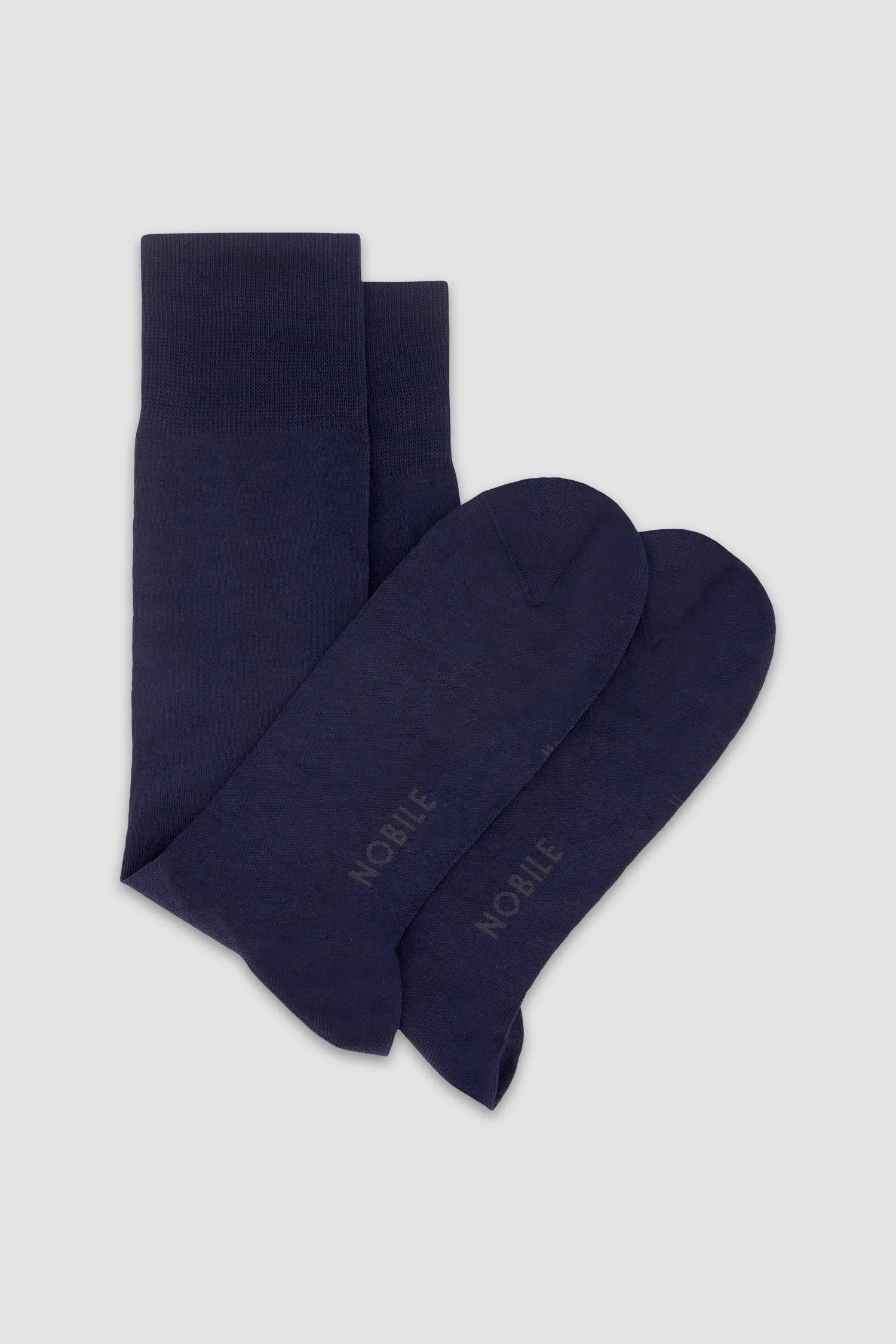 Nobile Solid Blue Crew Socks