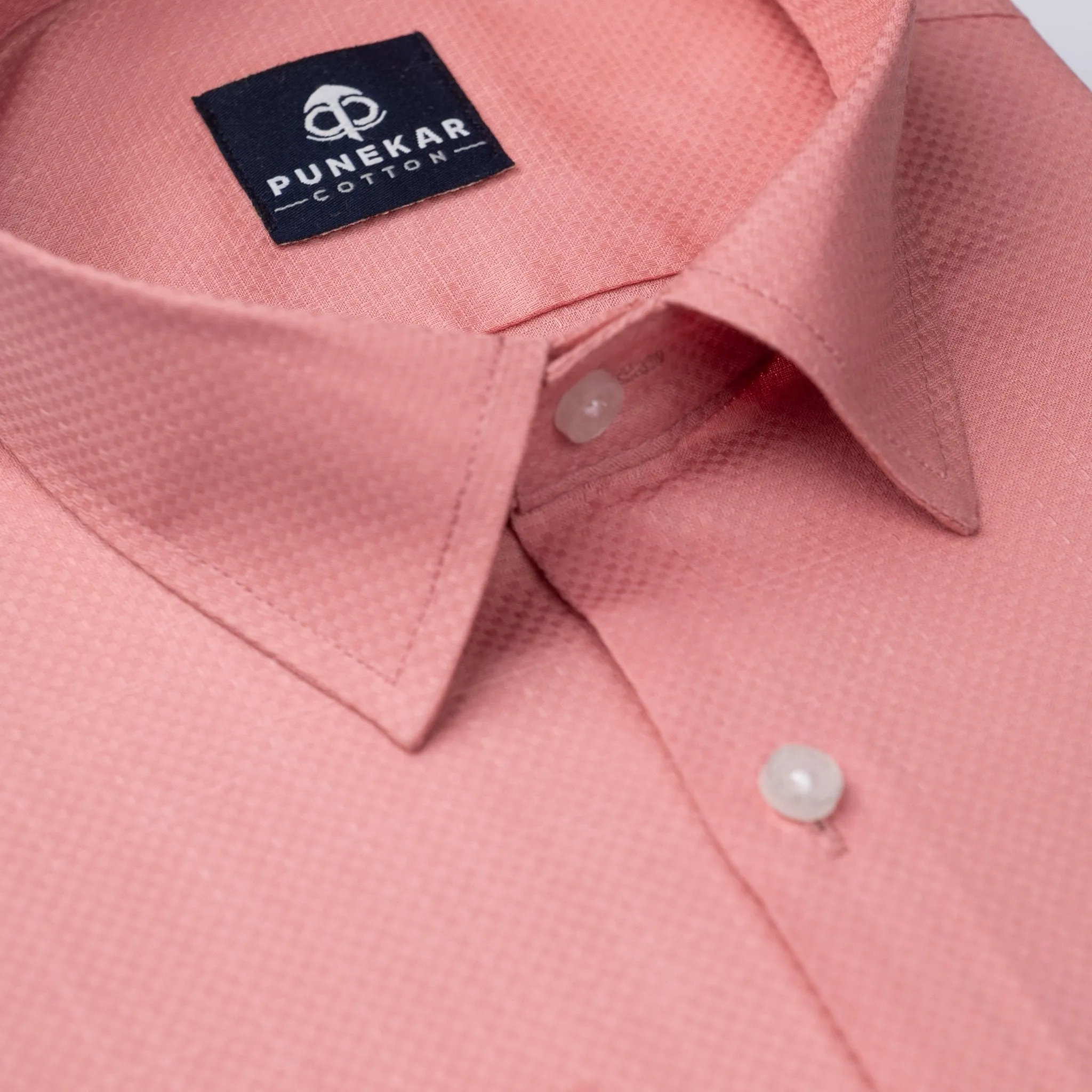 Pink Color Dobby Cotton Shirt For Men