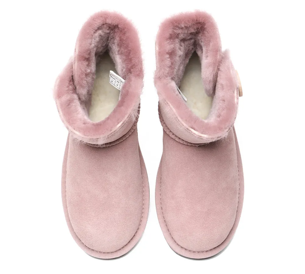 Premium Australian Sheepskin Boots Unisex Mini Button Plus