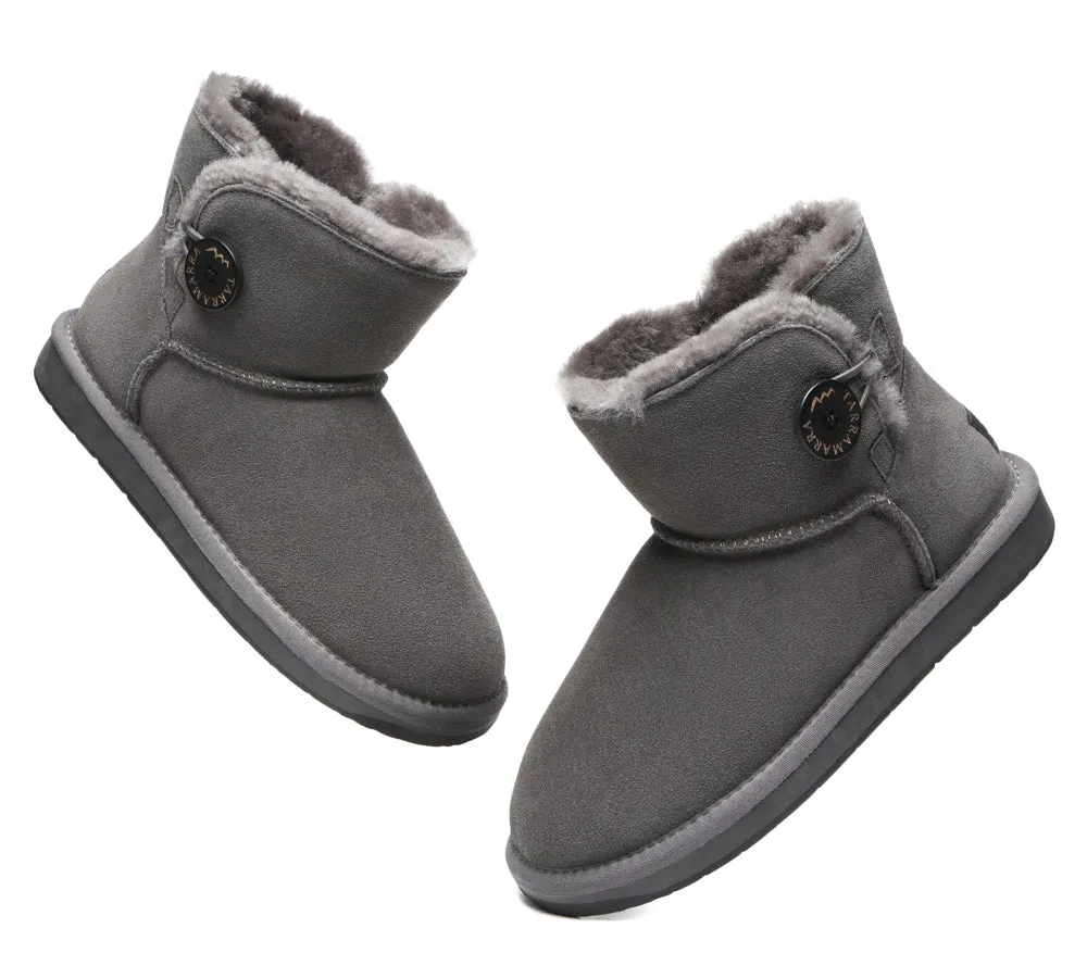 Premium Australian Sheepskin Boots Unisex Mini Button Plus