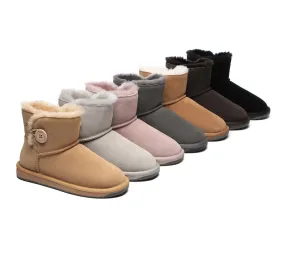 Premium Australian Sheepskin Boots Unisex Mini Button Plus