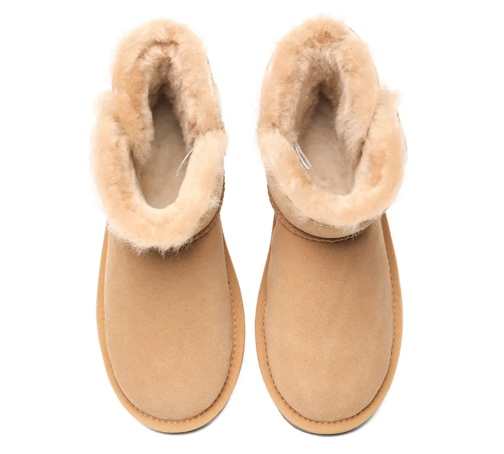 Premium Australian Sheepskin Boots Unisex Mini Button Plus