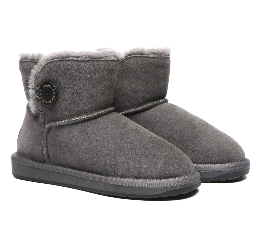 Premium Australian Sheepskin Boots Unisex Mini Button Plus