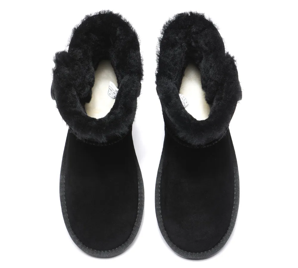 Premium Australian Sheepskin Boots Unisex Mini Button Plus