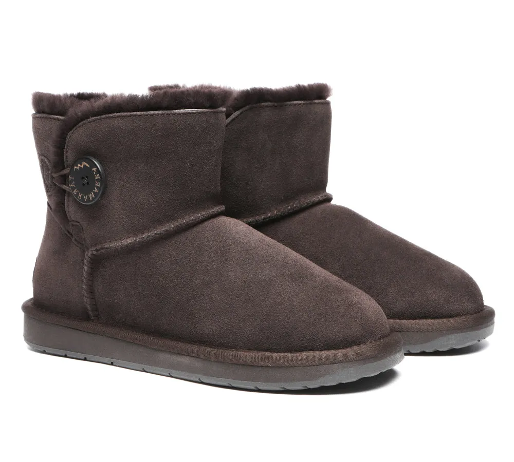 Premium Australian Sheepskin Boots Unisex Mini Button Plus