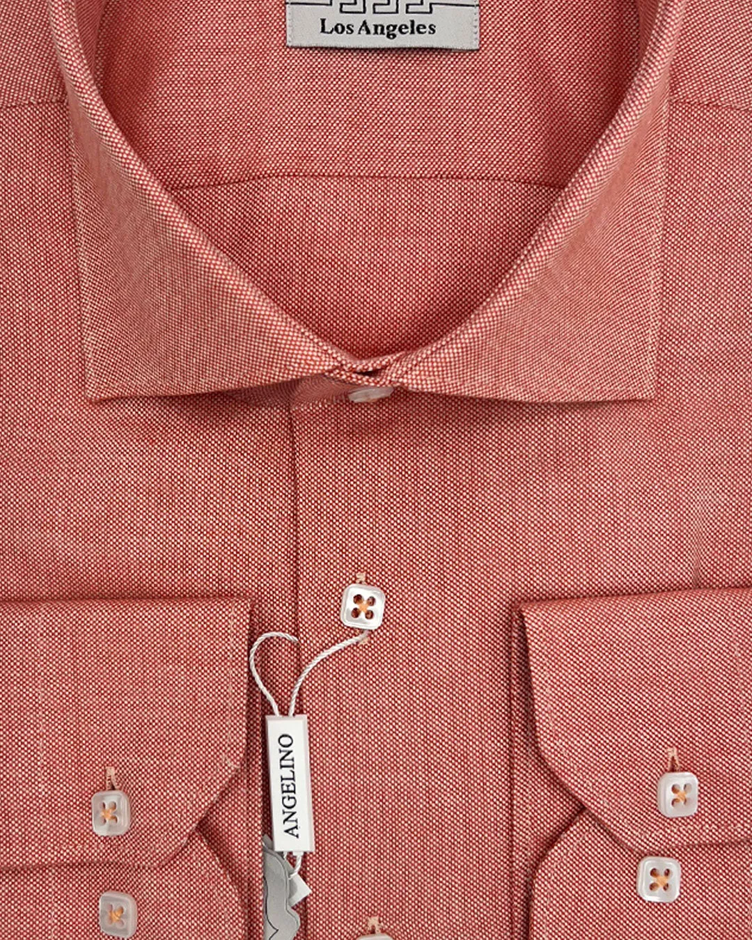 Red Cotton Oxford Dress Shirt