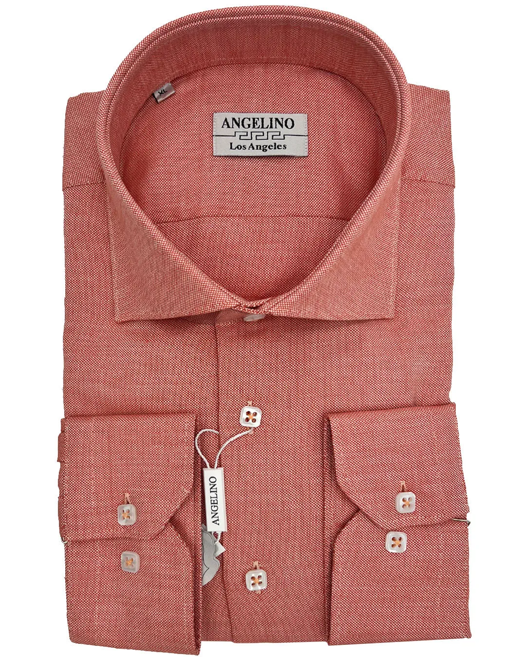 Red Cotton Oxford Dress Shirt