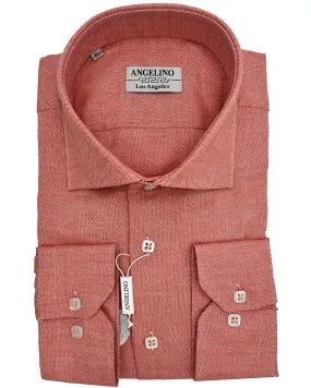 Red Cotton Oxford Dress Shirt