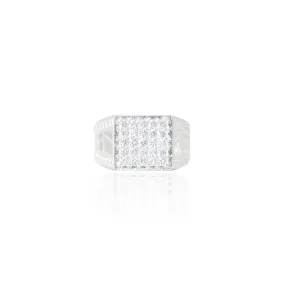 Silver Casual Shiny Ring For Men