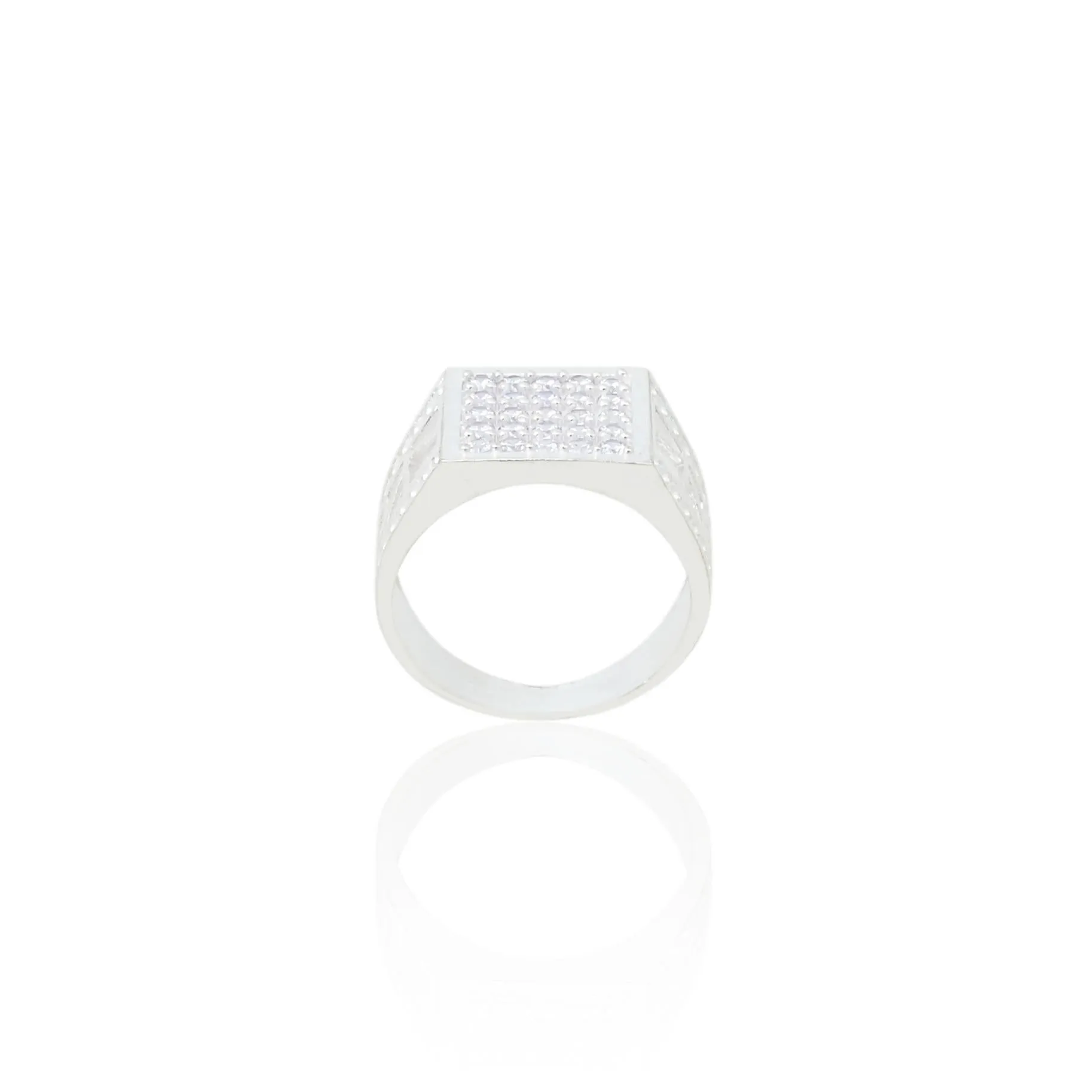 Silver Casual Shiny Ring For Men