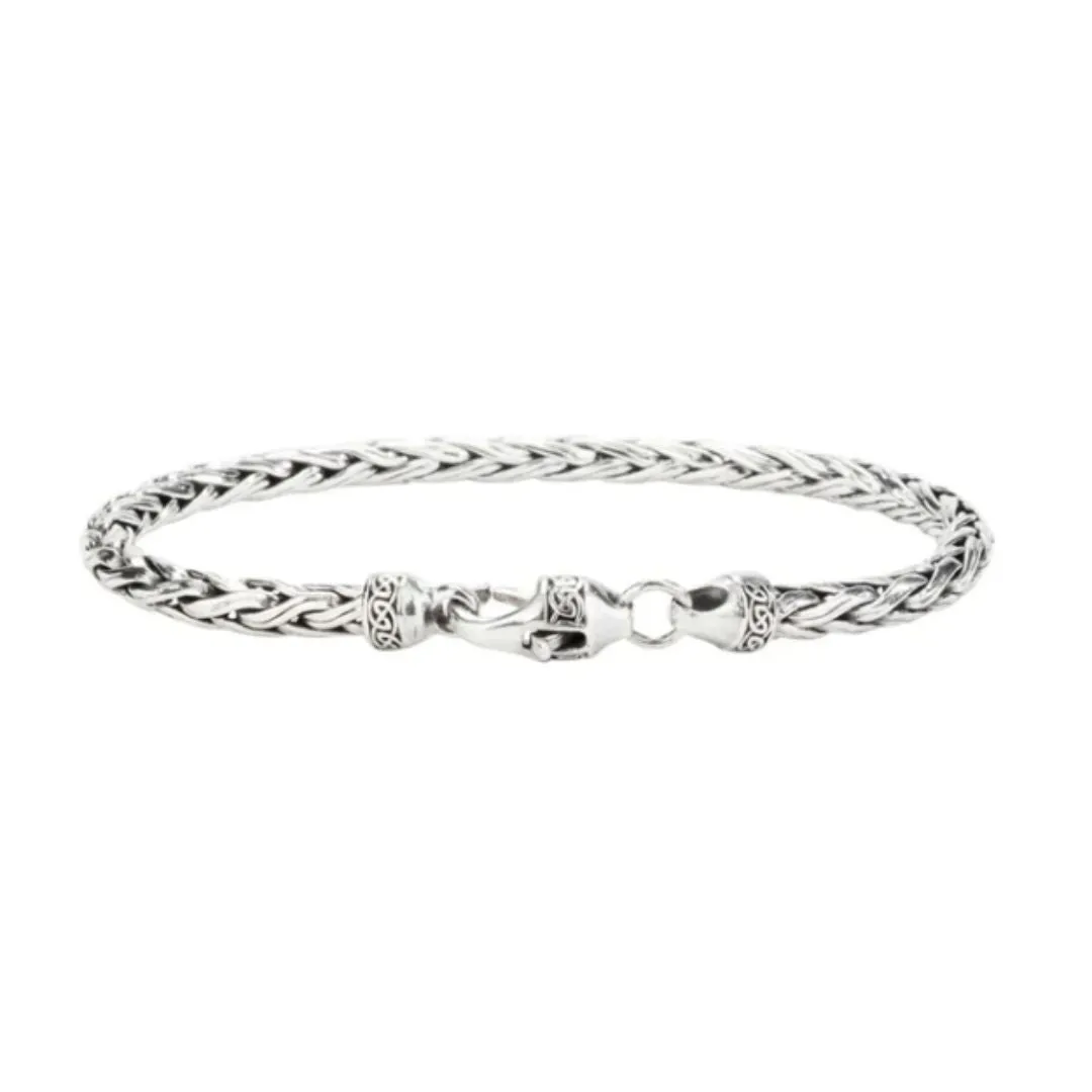 Silver Wheat Link Bracelet