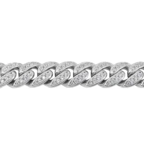 Sterling silver cuban linked iced out bracelet