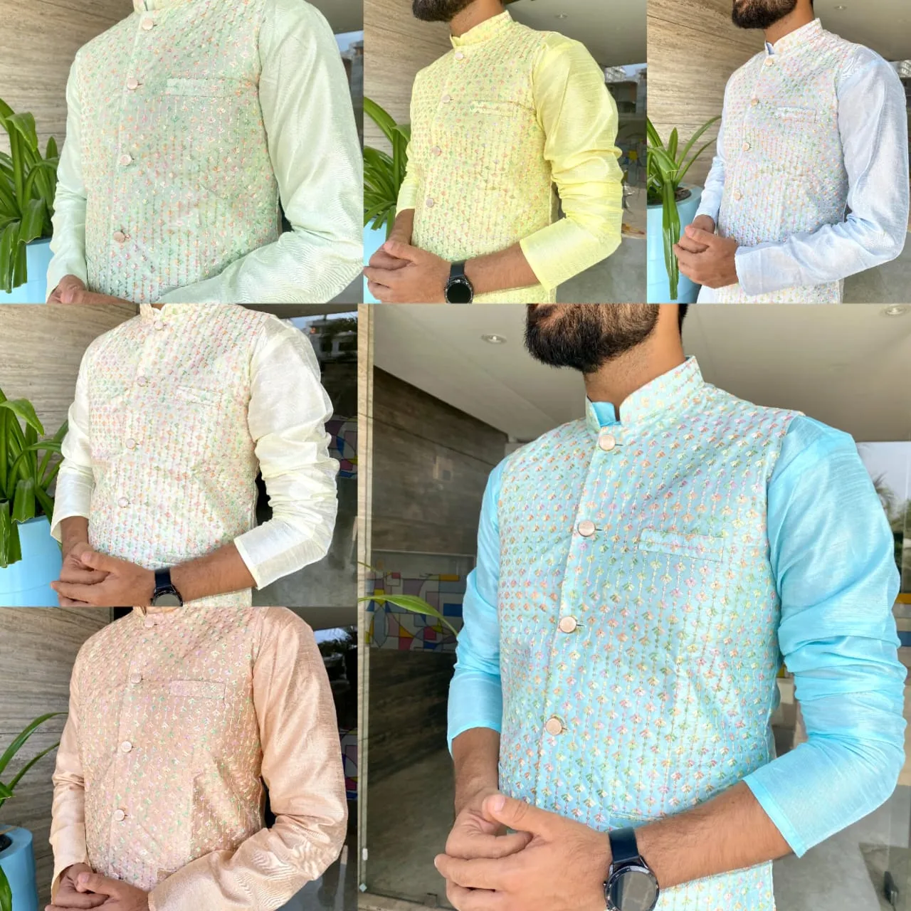 Traditional Party Wear Men Kurta Pajama with Jacket