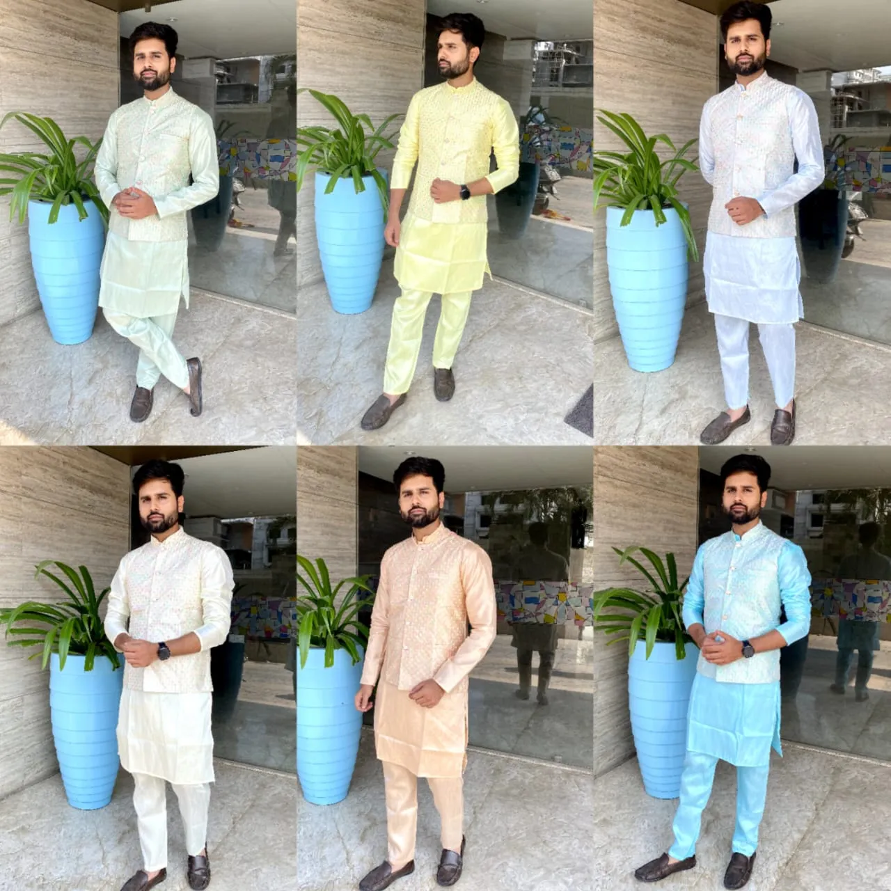 Traditional Party Wear Men Kurta Pajama with Jacket