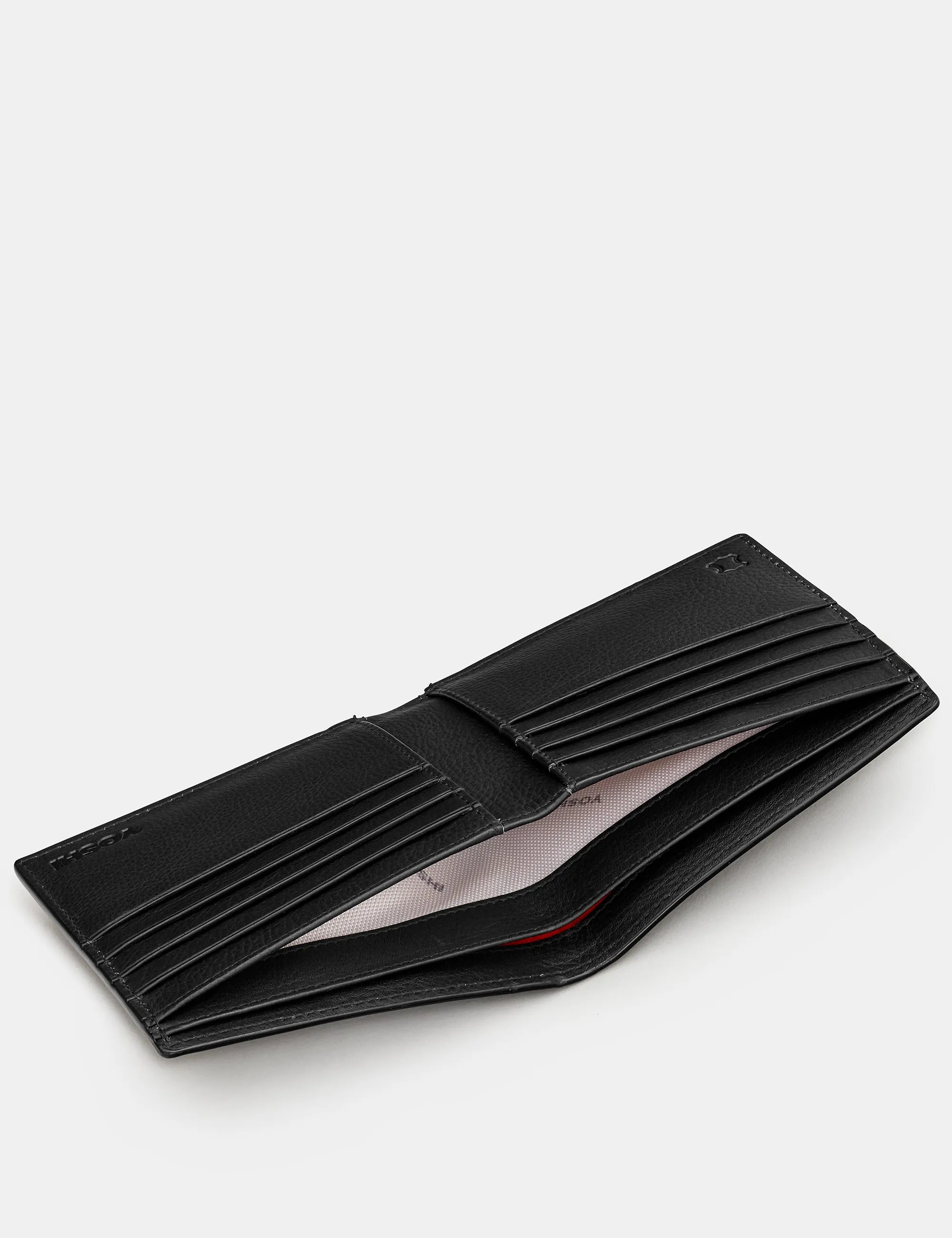 Two Fold East West Black Leather Wallet