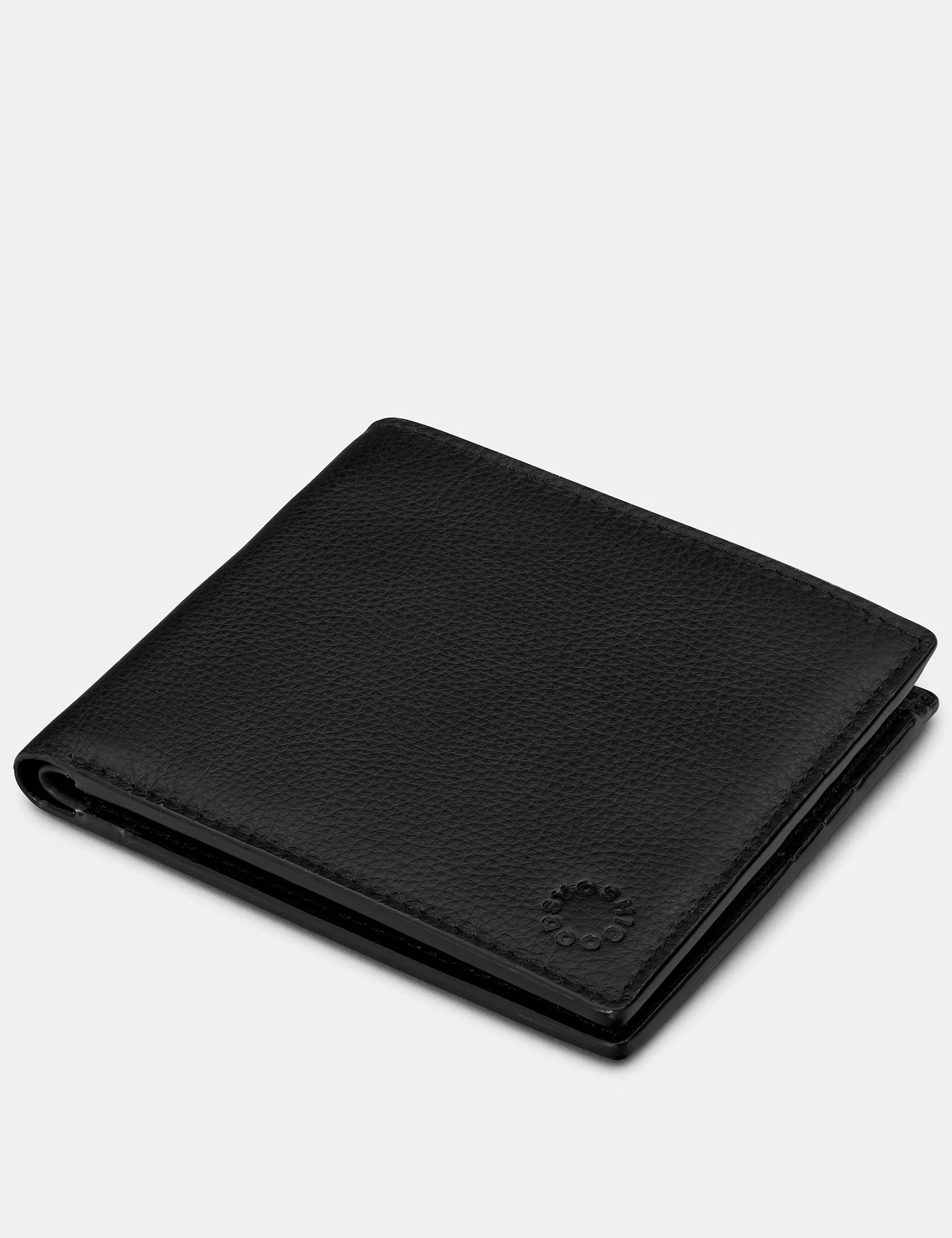 Two Fold East West Black Leather Wallet