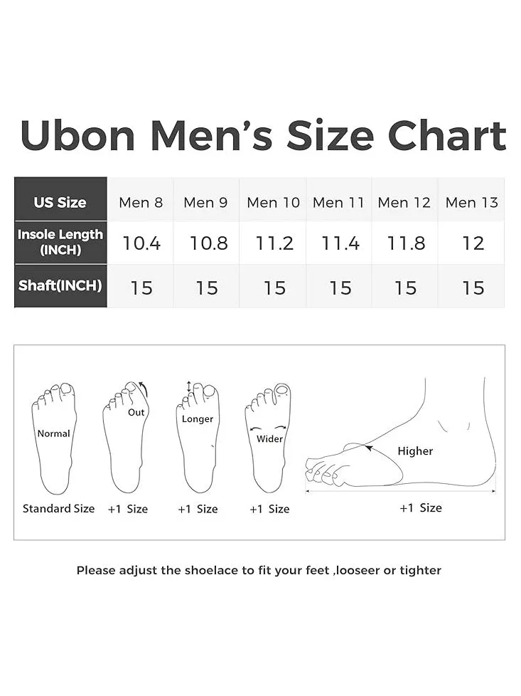 Ubon Rain Boots for Men Waterproof Rubber Boots Outdoor Work Garden Boots