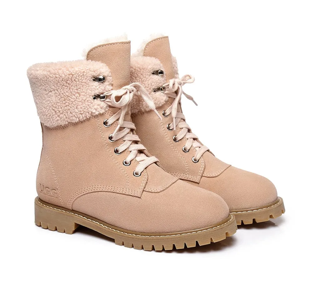 UGG Boots Women Fashion Chunky Sheepskin Wool Boots Mina