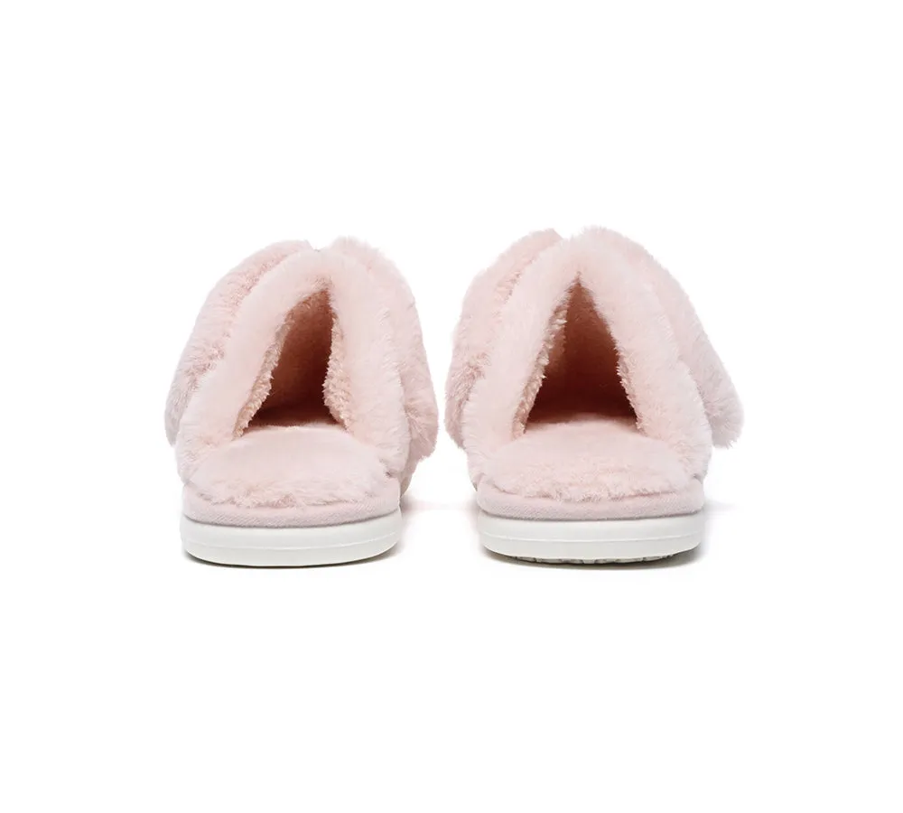 Ultra Plush Bunny Strap Slippers