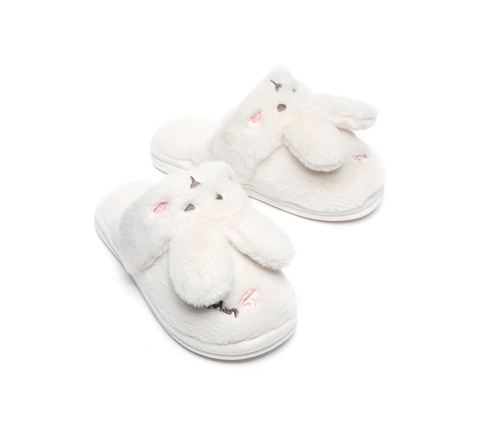 Ultra Plush Bunny Strap Slippers