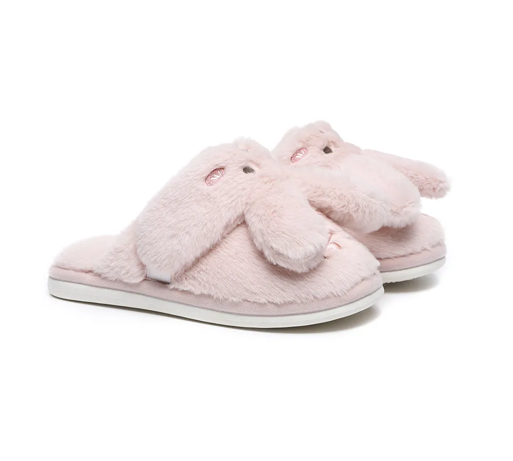 Ultra Plush Bunny Strap Slippers