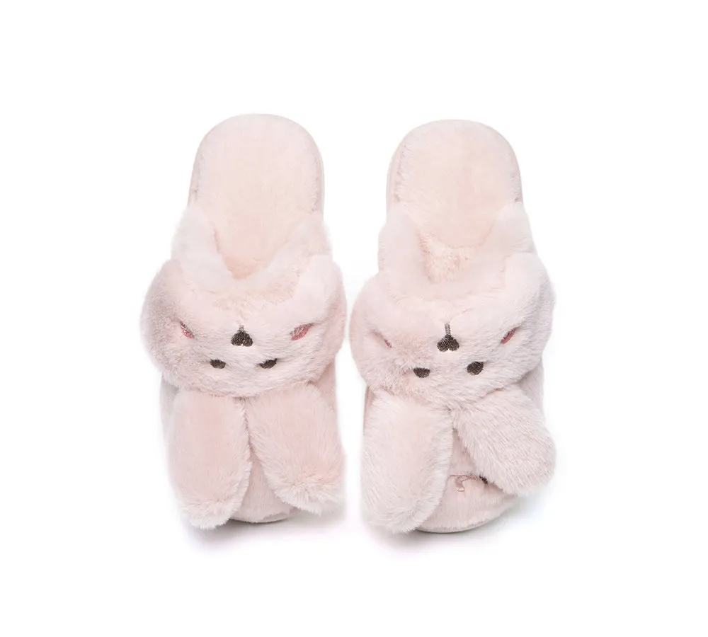 Ultra Plush Bunny Strap Slippers