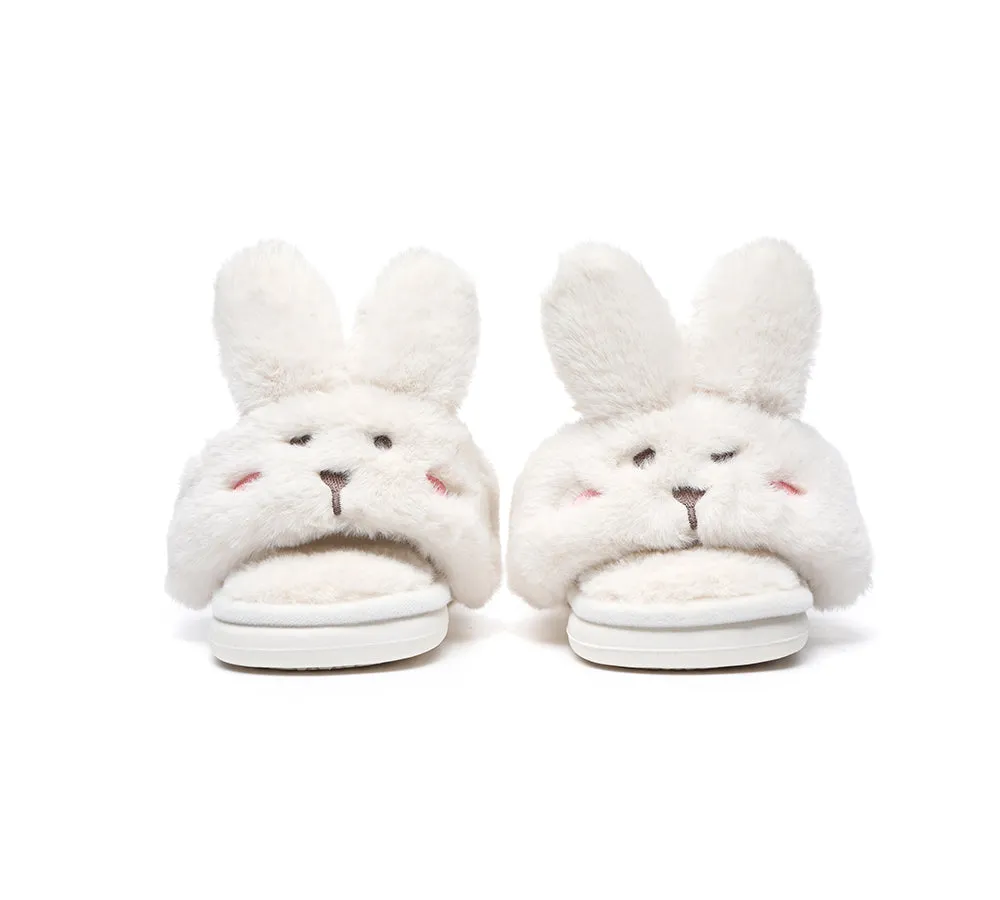 Ultra Plush Bunny Strap Slippers