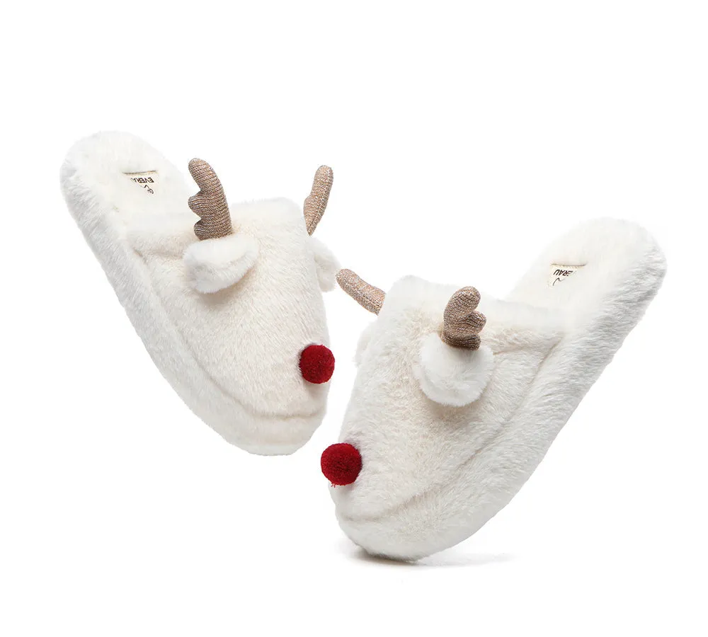 Ultra Plush Unisex Reindeer Slippers