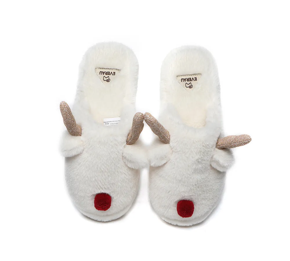 Ultra Plush Unisex Reindeer Slippers