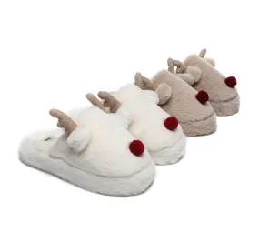 Ultra Plush Unisex Reindeer Slippers