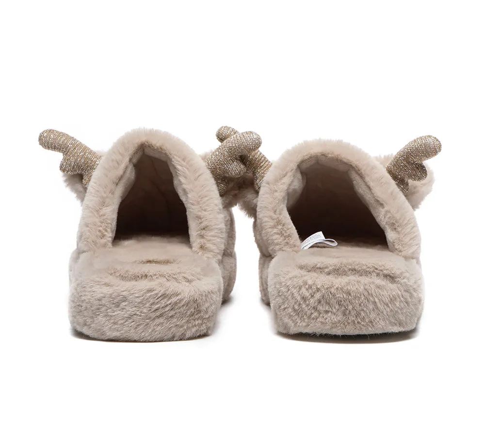 Ultra Plush Unisex Reindeer Slippers