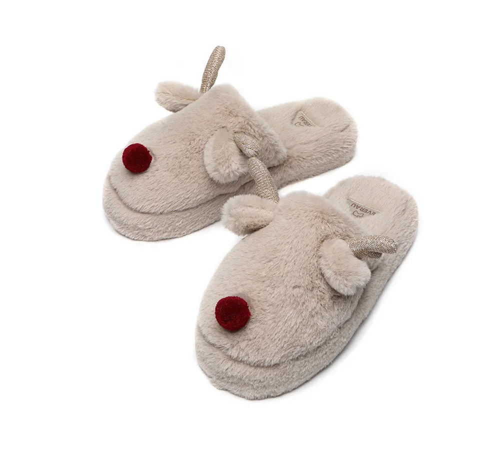 Ultra Plush Unisex Reindeer Slippers