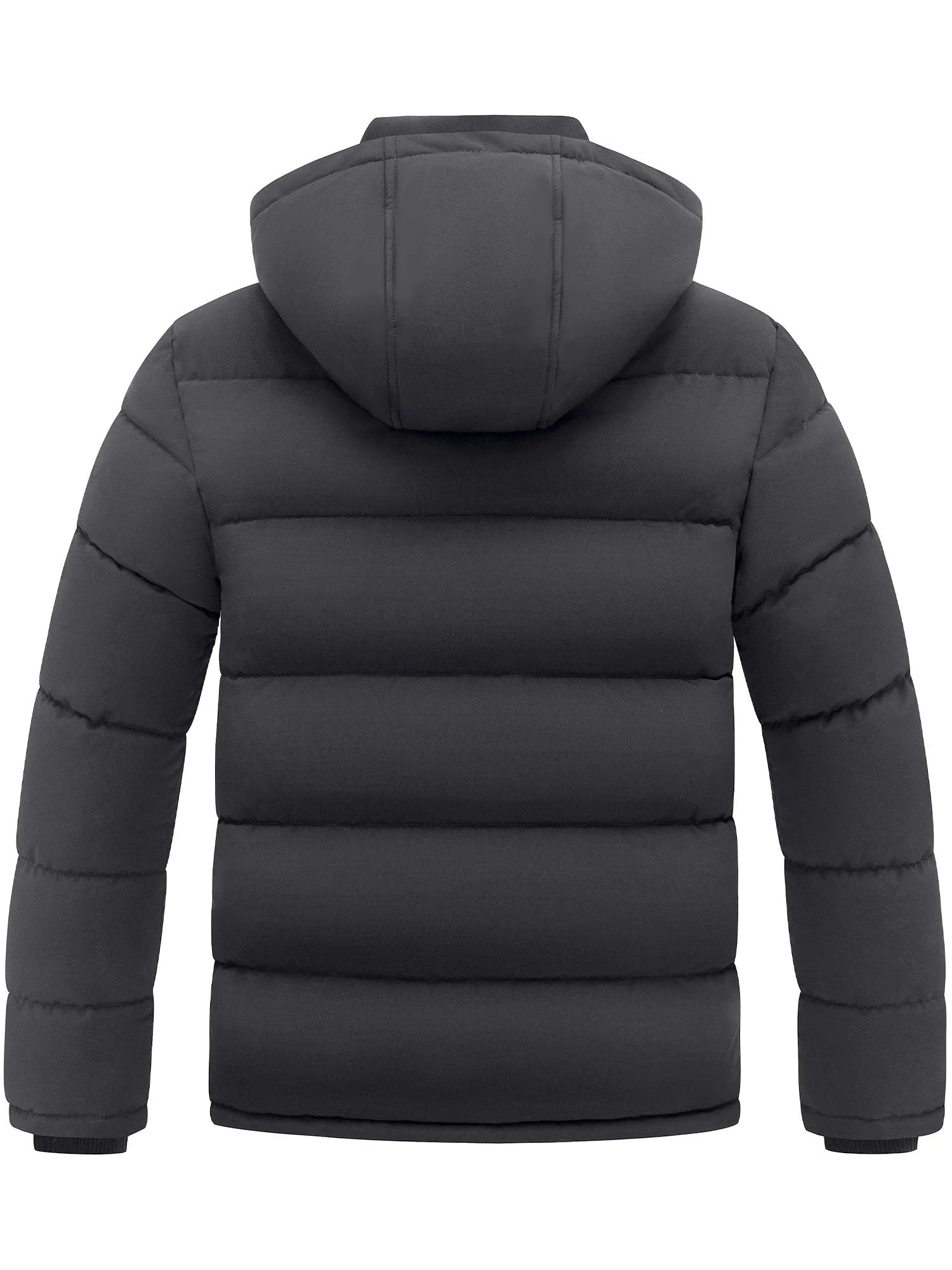 Wantdo Men's Winter Coat Windproof Puffer Jacket Padded Winter Coat with Detachable Hood