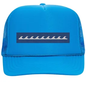 Wave Seamless Leatherette Neon 5 Panel High Crown Foam Mesh Back Trucker Hat - For Men and Women