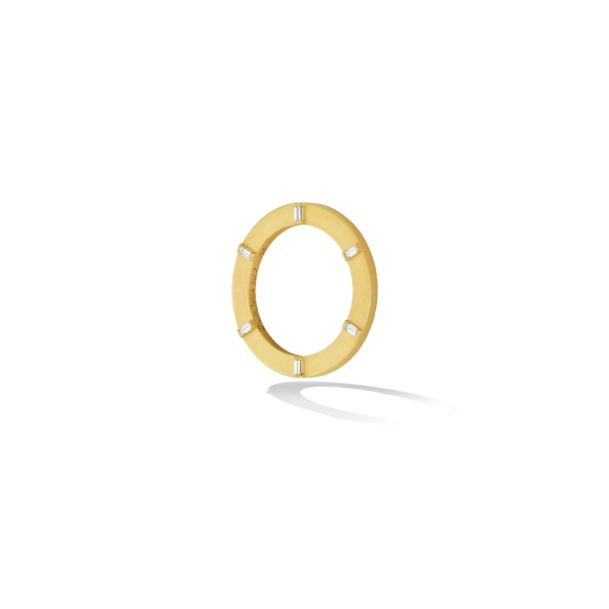 Yellow Gold Mainly Men Prime Stacking Ring with White Diamonds